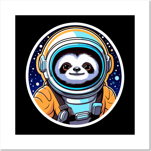 Sloth Astronaut Illustration Wall Art by FluffigerSchuh